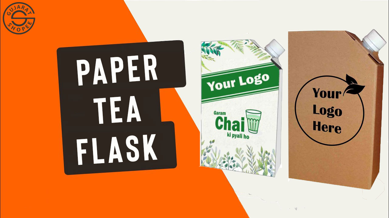 Using Paper Tea Flask for Carrying of Hot Tea Beverage