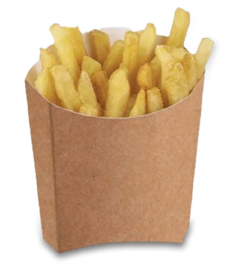Brown Virgin Kraft Paper French fries Box 4 x 3 x 2 Inch