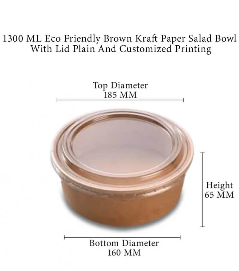 Custom Printed Kraft Paper Salad Bowl with Lid - Buy Paper Bowl