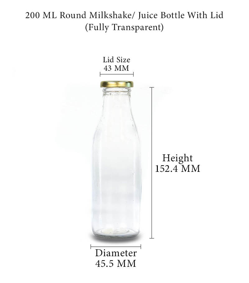 200ML Milk/Shake/Juice Glass Bottle
